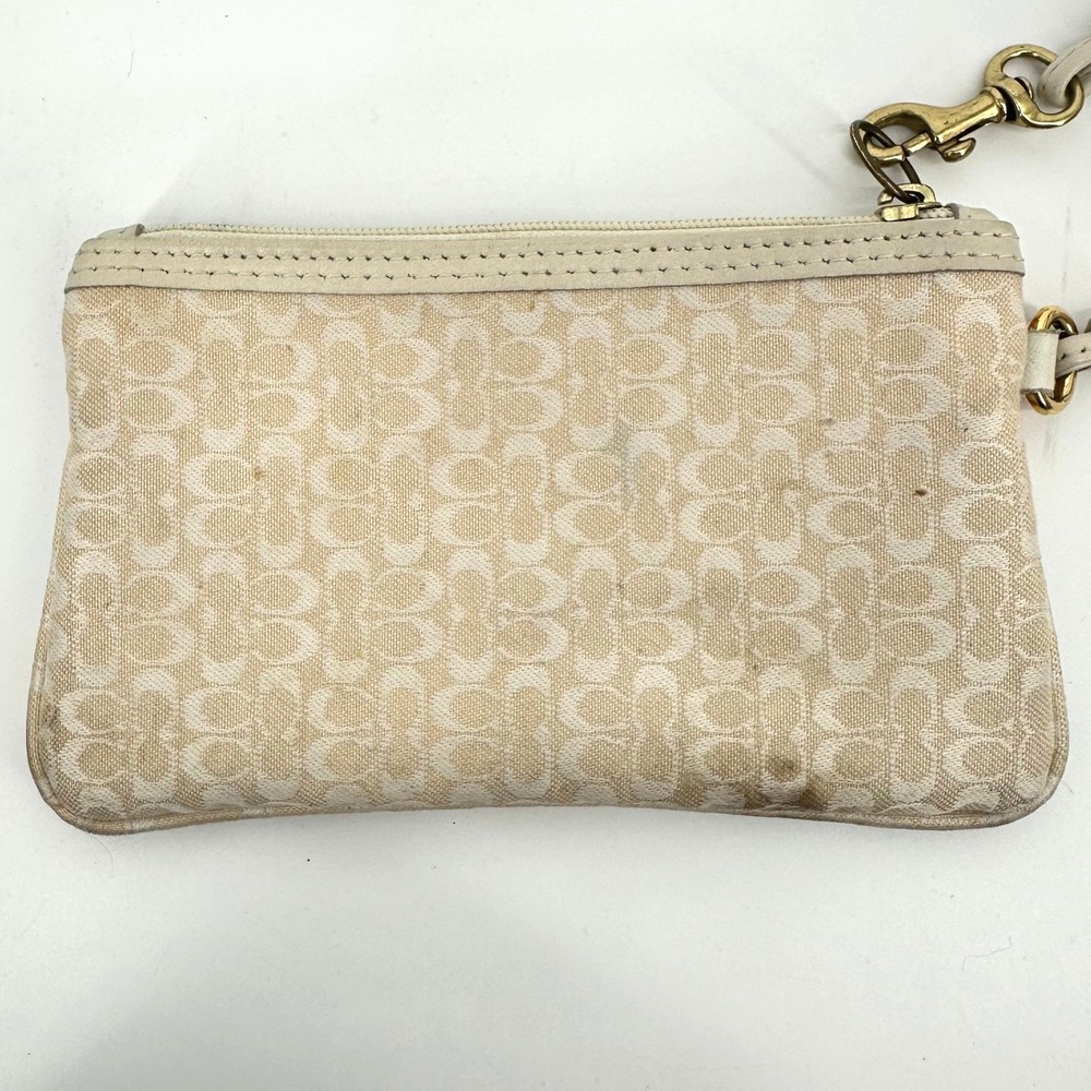 Coach Patchwork Wristlet Pouch Mini Bag Cream Lea… - image 3